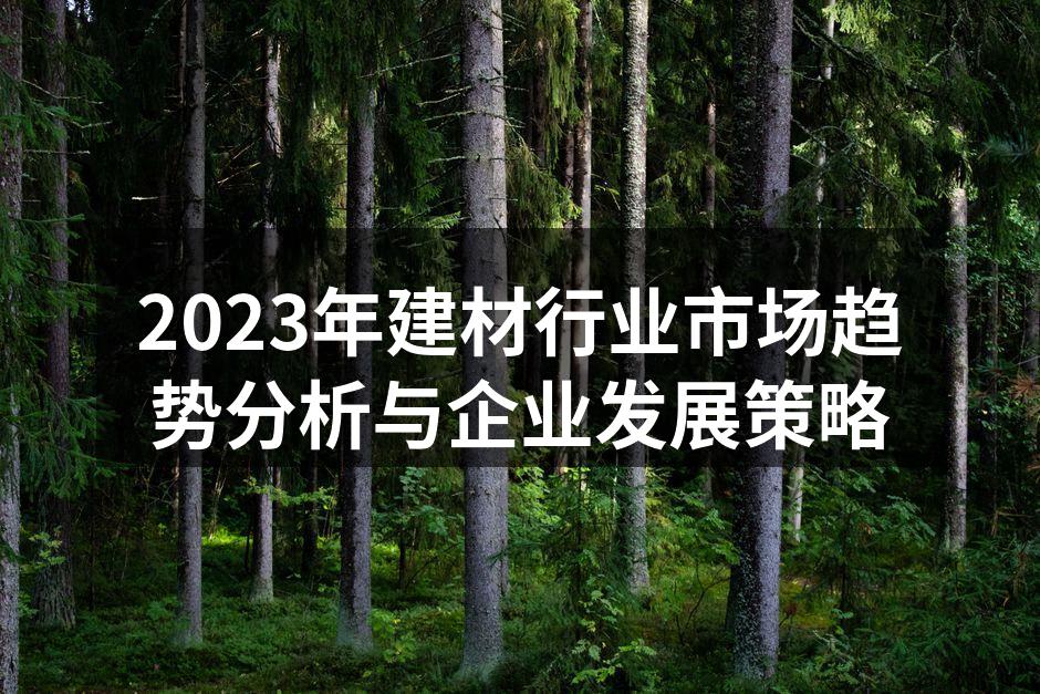 2023年建材行业市场趋势分析与企业发展策略